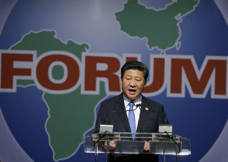 © Reuters. Xi speaks during a Forum on China-Africa Cooperation in Sandton