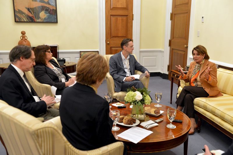 © Reuters. U.S. House of Representatives Democratic Leader Nancy Pelosi sits down for an interview with Reuters on House legislative plans, in her office at the U.S. Capitol, in Washington