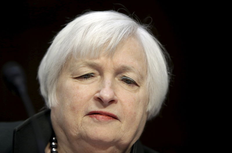 © Reuters. United States Federal Reserve Chair Yellen appears before a Joint Congressional Economic hearing in Washington