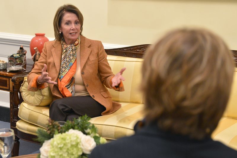 © Reuters. U.S. House of Representatives Democratic Leader Nancy Pelosi sits down for an interview with Reuters on House legislative plans, in her office at the U.S. Capitol, in Washington