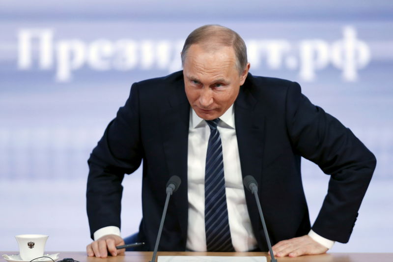 © Reuters. Presidente russo, Vladimir Putin, durante conferência anual em Moscou