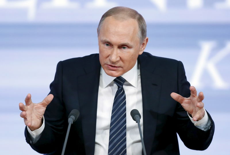 © Reuters. Presidente russo, Vladimir Putin, durante conferência anual em Moscou