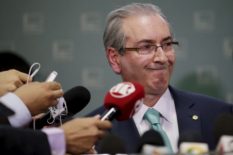 © Reuters.  Cunha durante entrevista na Câmara