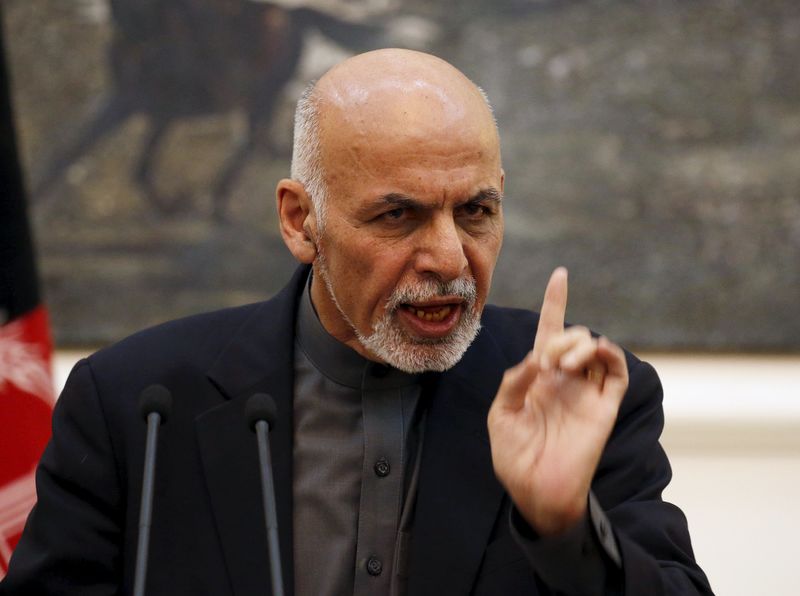 © Reuters. Afghanistan's President Ashraf Ghani speaks during a news conference in Kabul