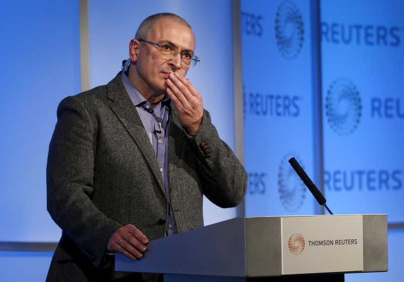 © Reuters. Mikhail Khodorkovsky, ex-magnata do petróleo e crítico do Kremlin, durante evento em Londres