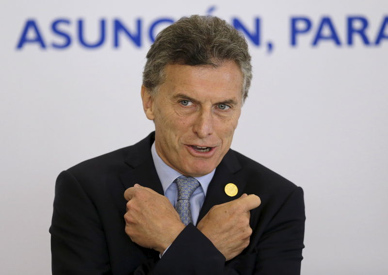 © Reuters. Presidente da Argentina, Mauricio Macri, durante reunião de cúpula do Mercosul em Luque, no Paraguai