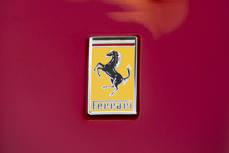 © Reuters. A Ferrari logo is seen on a Ferrari outside NYSE