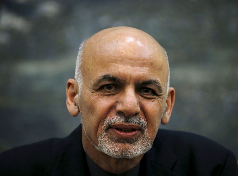 © Reuters. Afghanistan's President Ashraf Ghani speaks during a news conference in Kabul, Afghanistan 