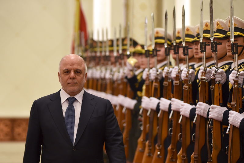 © Reuters. Premiê do Iraque, Haider al-Abadi, durante visita oficial a Pequim