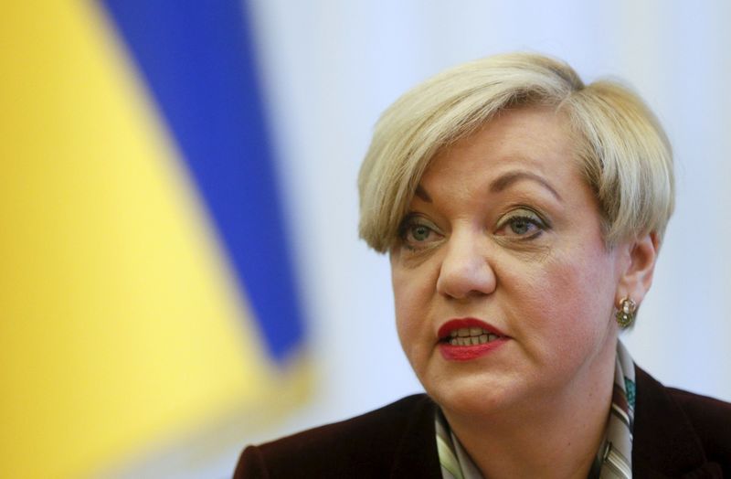 © Reuters. Глава Нацбанка Украины Валерия Гонтарева на пресс-конференции в Киеве 