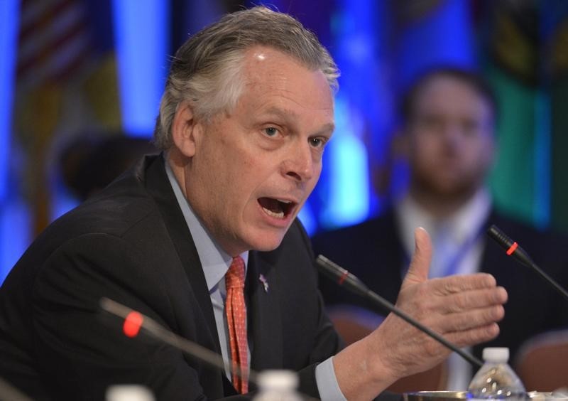 © Reuters. Virginia Gov McAuliffe attends National Governors Assoc discussion on Growth and Jobs in America during its Winter Meetings in Washington