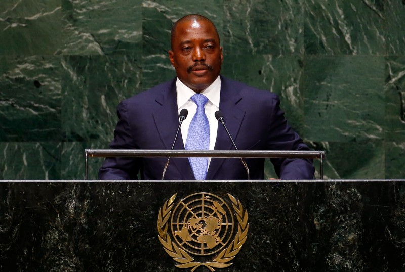 © Reuters. Joseph Kabila Kabange, President of the Democratic Republic of the Congo, addresses the 69th United Nations General Assembly at the U.N. headquarters in New York