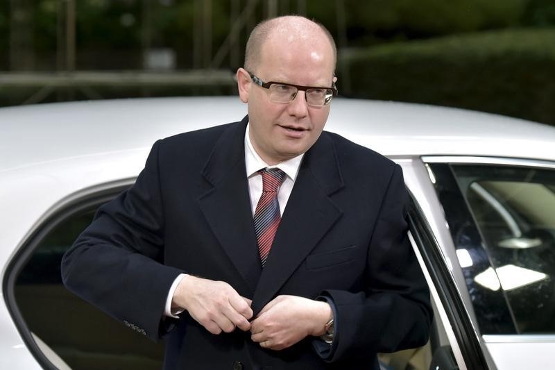 © Reuters. Czech Republic's PM Sobotka arrives at the EU-Turkey summit in Brussels