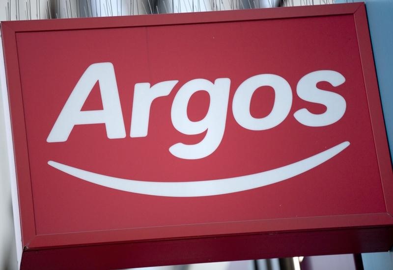 © Reuters. An Argos sign is seen outside a store in London