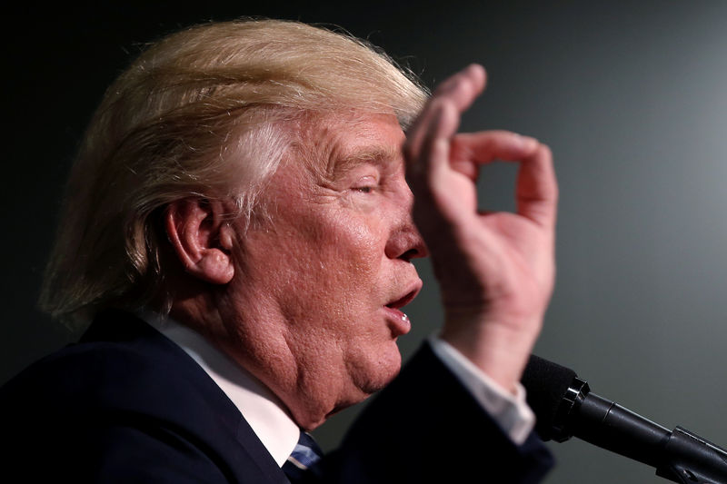 © Reuters. Republican U.S. presidential nominee Donald Trump speaks at a campaign rally in Charlotte