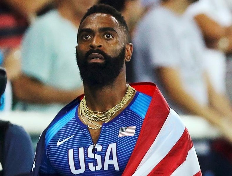 © Reuters. File photo of Tyson Gay of USA reacting after his men's 4 X 100m relay was disqualified in the final at the 2016 Rio Olympics