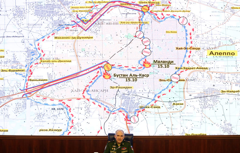 © Reuters. Chief of the Main Operational Directorate of the General Staff of the Russian Armed Forces Lieutenant General Sergei Rudskoy speaks during a news briefing in Moscow