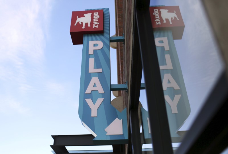 © Reuters. The Zynga logo is pictured at the company's headquarters in San Francisco