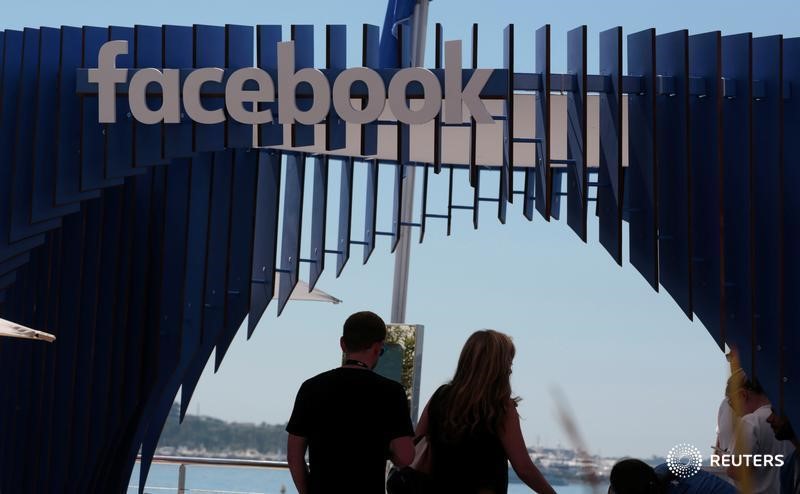 © Reuters. The logo of Facebook is seen at the Cannes Lions Festival in Cannes