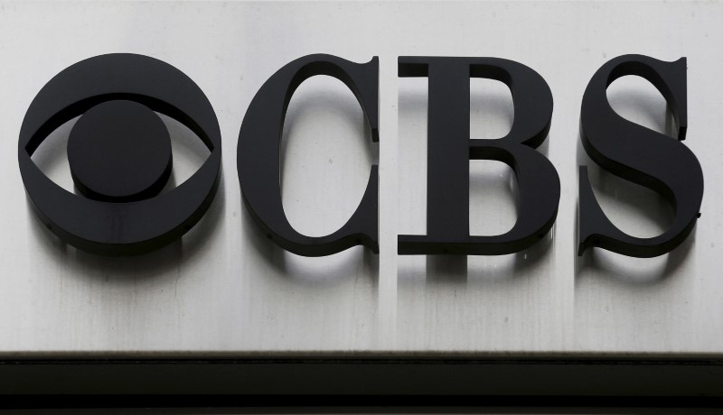 © Reuters. The CBS "eye" and logo are seen outside the CBS Broadcast Center on West 57th St. in Manhattan New York