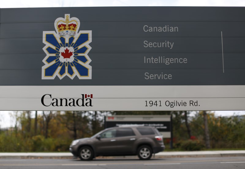 © Reuters. A sign is pictured outside the CSIS headquarters in Ottawa