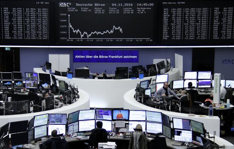 © Reuters. La sede della Borsa di Francoforte