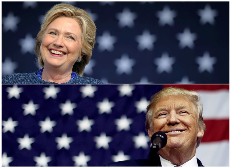 © Reuters. Candidatos à Presidência dos Estados Unidos Hillary Clinton e Donald Trump em combinação de fotos de arquivo