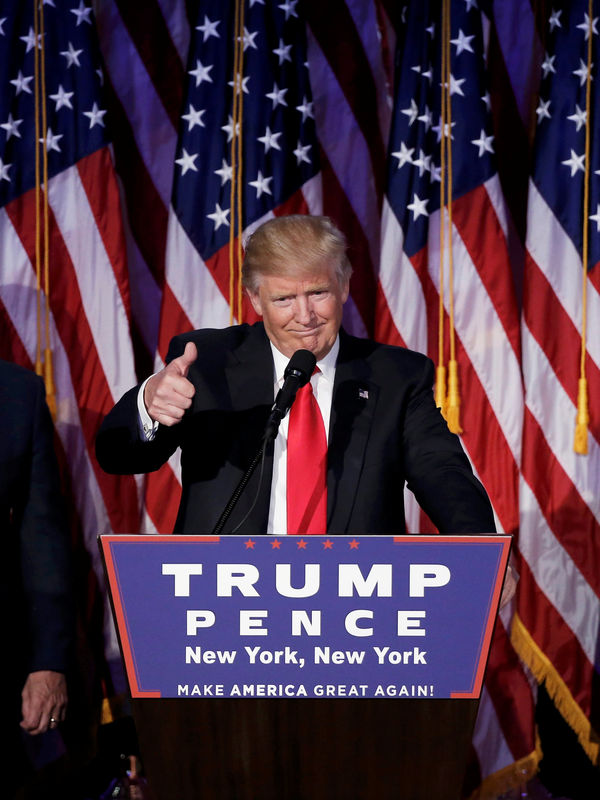 © Reuters. Presidente eleito dos EUA, Donald Trump, durante evento em Manhattan