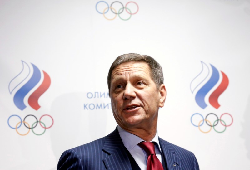 © Reuters. File photo of Russian Olympic Committee head Zhukov after meeting of ROC executive committee in Moscow