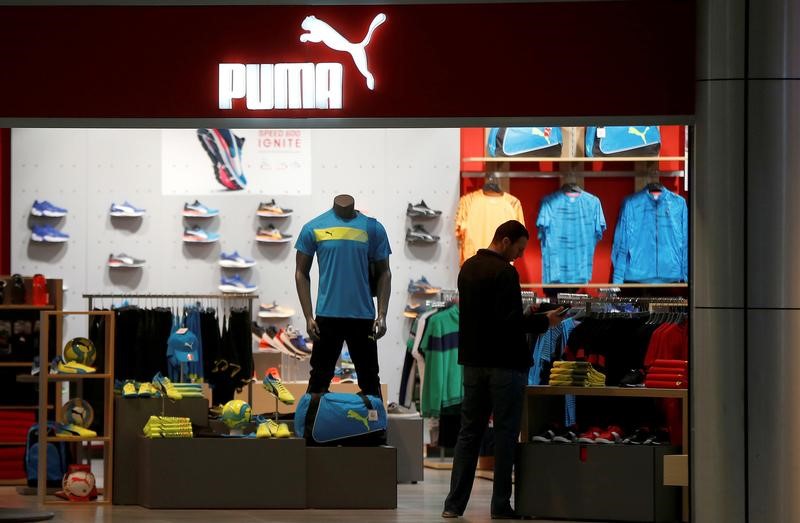 © Reuters. Customer visits store of Puma sportswear company at Tbilisi Mall in Tbilisi