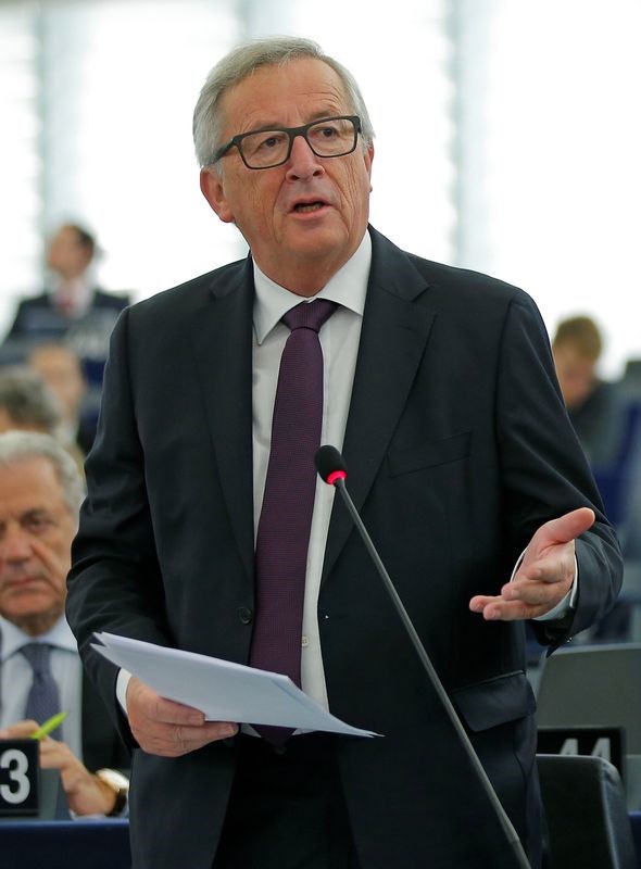 © Reuters. Juncker pide que Trump aclare posturas sobre comercio, clima y OTAN