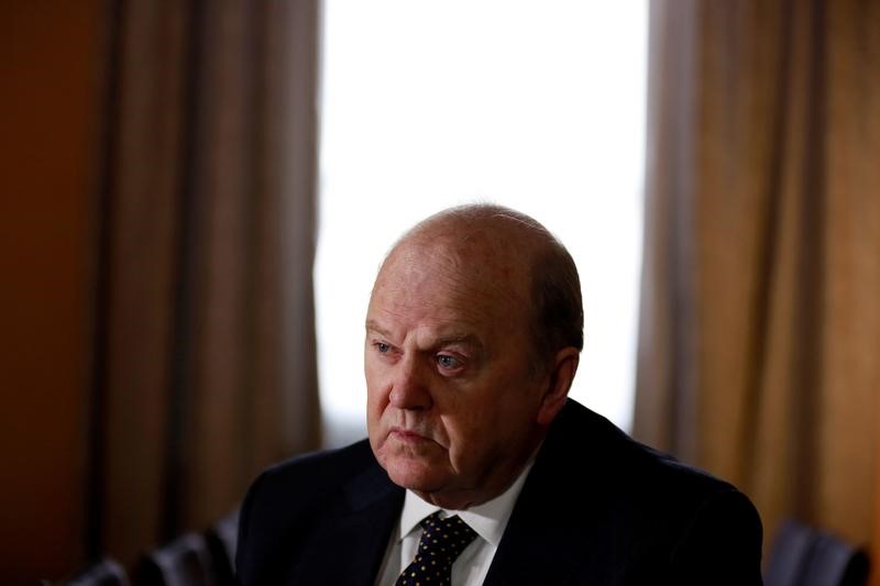 © Reuters. Ireland's Finance Minister Noonan attends an interview with Reuters at his office in central Dublin