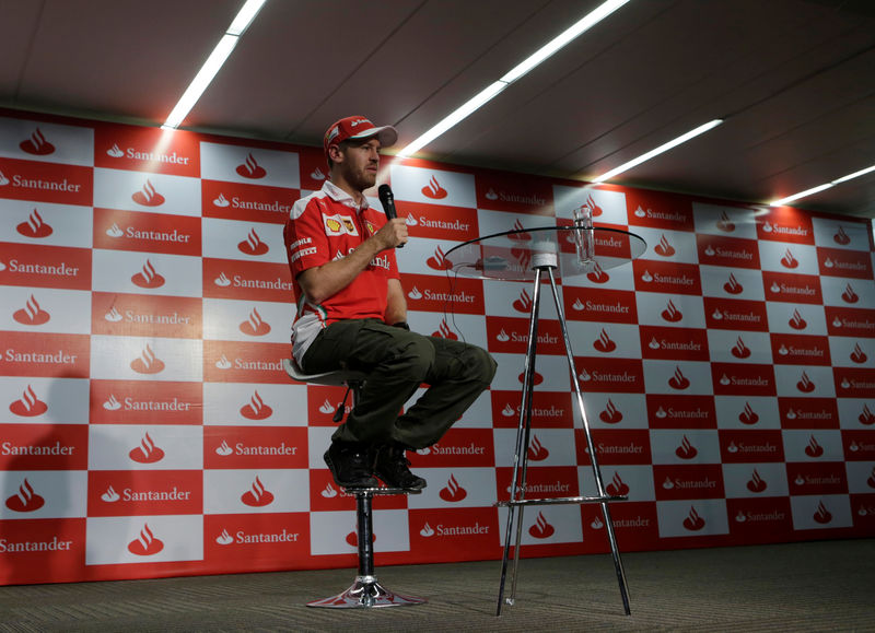 © Reuters. Ferrari Formula One driver Sebastian Vettel of Germany attends a news conference in Mexico City