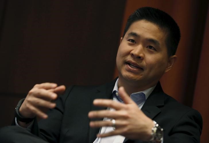 © Reuters. Brad Katsuyama, President and CEO of IEX Group, Inc. speaks at the Sandler O'Neill + Partners, L.P. Global Exchange and Brokerage Conference in New York