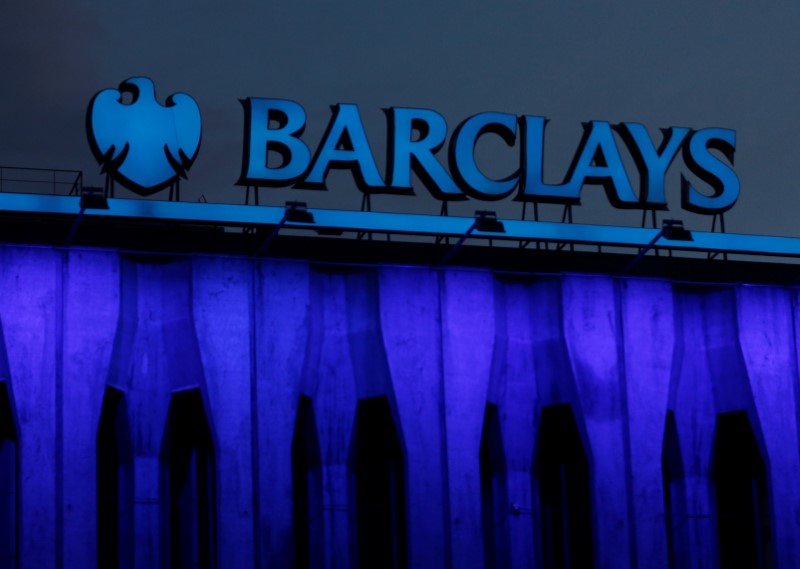 © Reuters. The logo of Barclays is seen on the top of one of its branch in Madrid