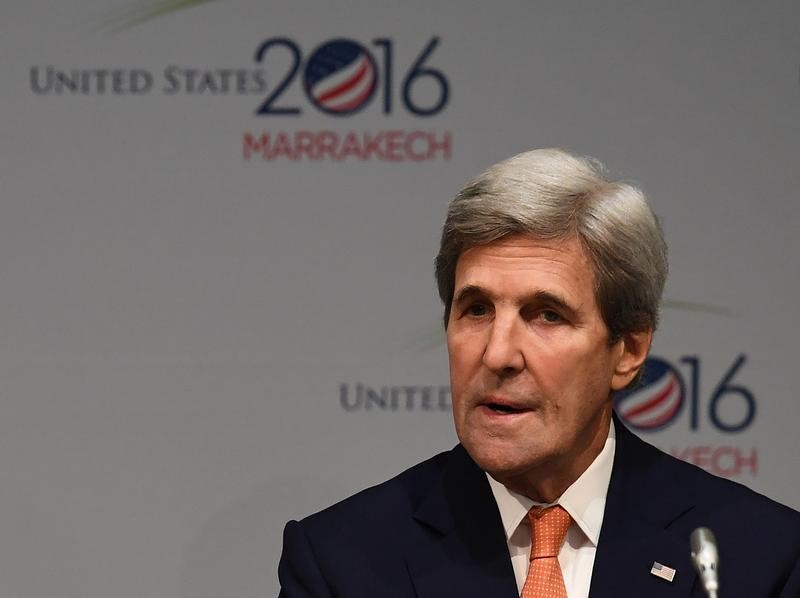 © Reuters. Kerry, durante conferência em Marrakech