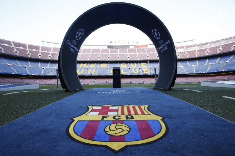 © Reuters. برشلونة يوقع عقد رعاية لأربع سنوات مع راكوتن
