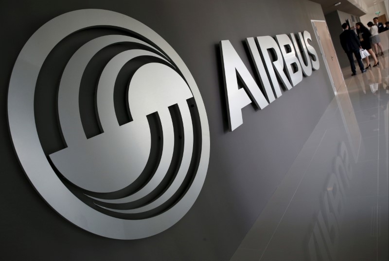 © Reuters. An Airbus signage at the new Airbus Asia Training Centre in Singapore