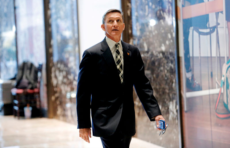 © Reuters. Retired U.S. Army Lieutenant General Michael Flynn arrives to meet with U.S. President-elect Donald Trump at Trump Tower in New York City