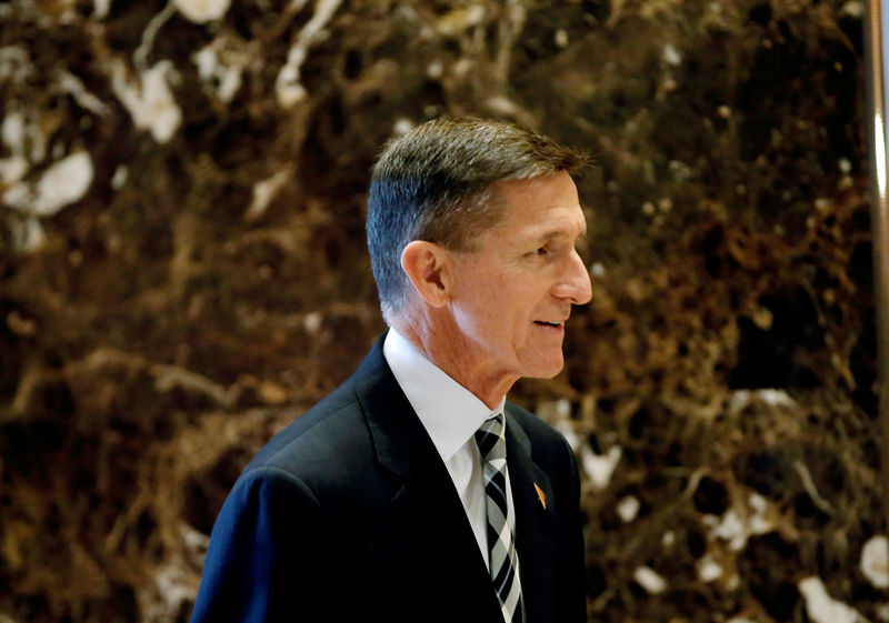 © Reuters. Tenente-general aposentado Michael Flynn durante encontro em Nova York