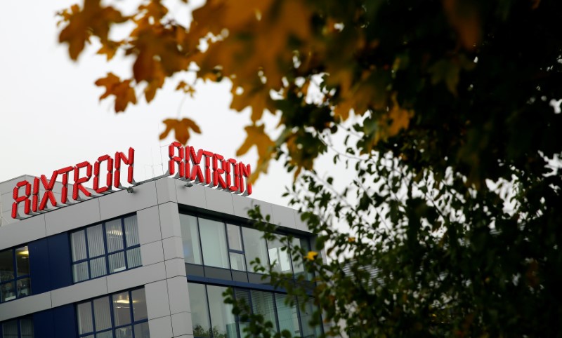 © Reuters. The headquarters of German chip equipment maker Aixtron SE is pictured in Herzogenrath