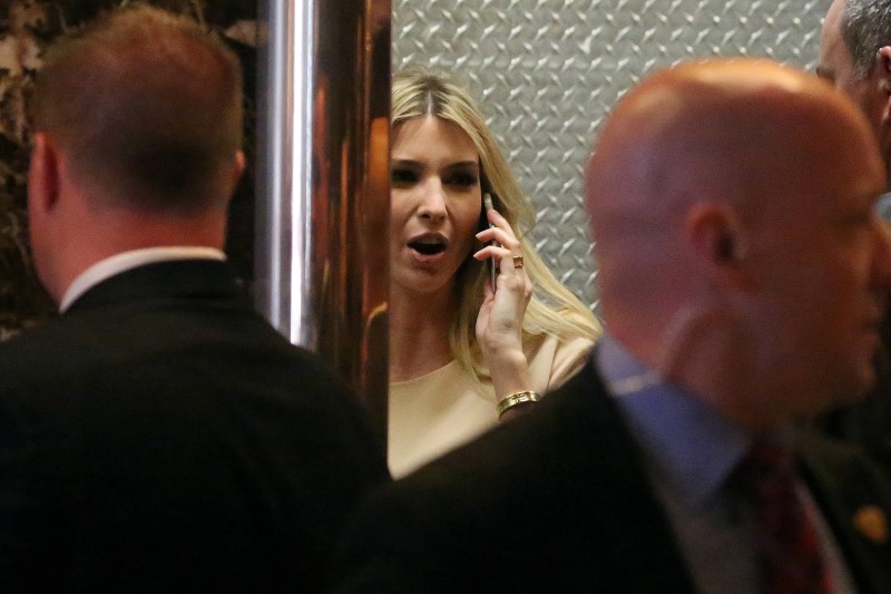 © Reuters. Republican President-elect Donald Trump's daughter Ivanka Trump arrives at Trump Tower in New York