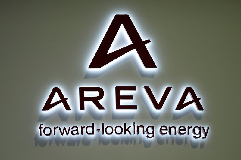 © Reuters. The logo of French nuclear reactor maker Areva is pictured in Le Bourget