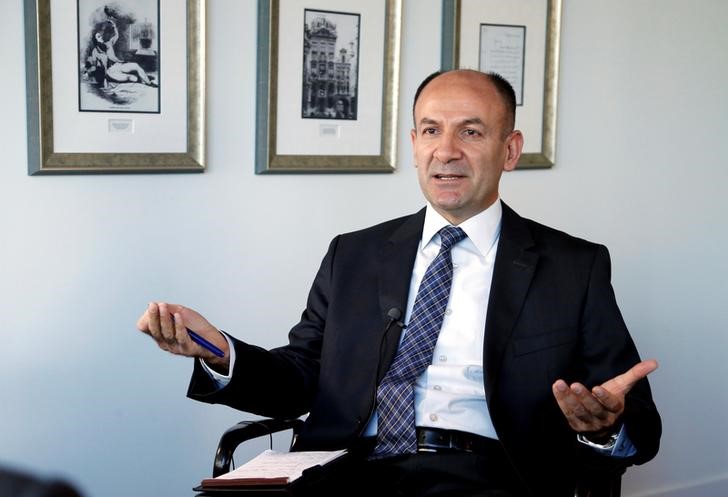 © Reuters. Turkish Brigadier General Yalinalp speaks during an interview with Reuters in Brussels