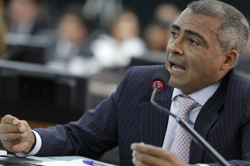 © Reuters. Senador Romário no Congresso Nacional