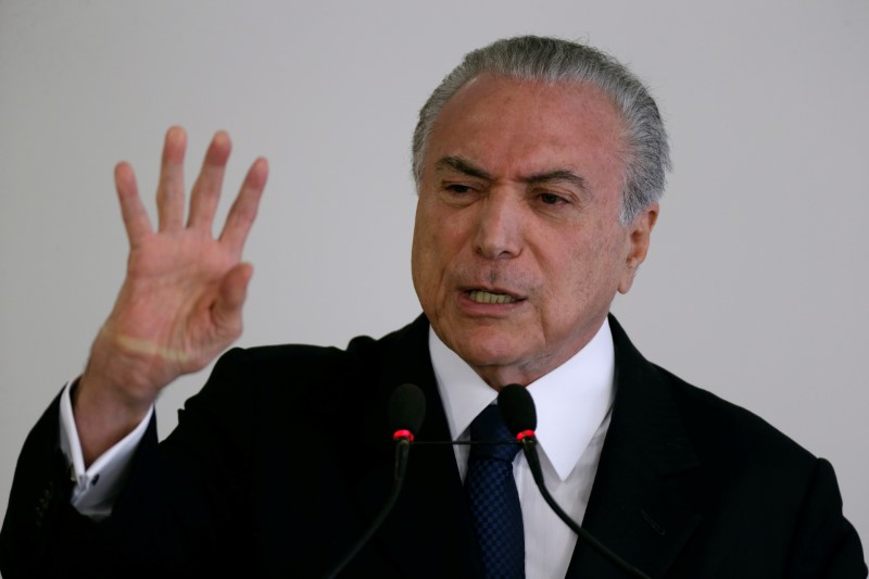 © Reuters. Presidente Michel Temer em evento no Palácio do Planalto em Brasília