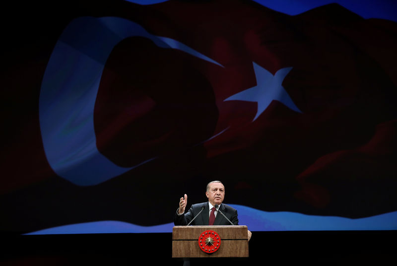 © Reuters. Presidente turco, Tayyip Erdogan, durante evento em Ancara