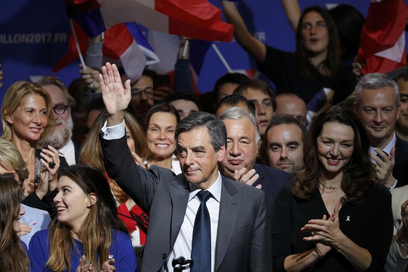 © Reuters. FILLON BATTRAIT JUPPÉ AVEC 61% DES VOTES