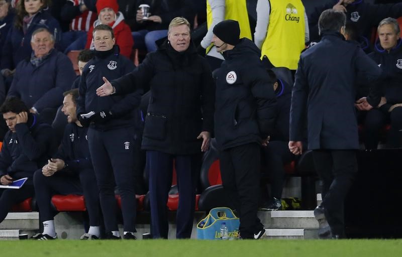 © Reuters. Everton manager Ronald Koeman