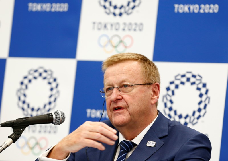 © Reuters. John Coates speaks during a news conference in Tokyo